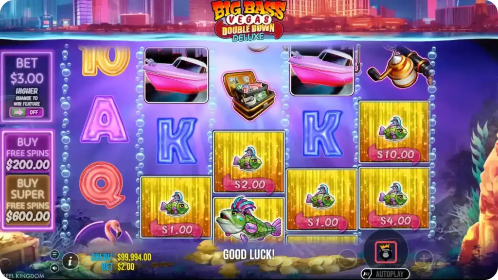 Big Bass Vegas Double Down Deluxe gameplay screen