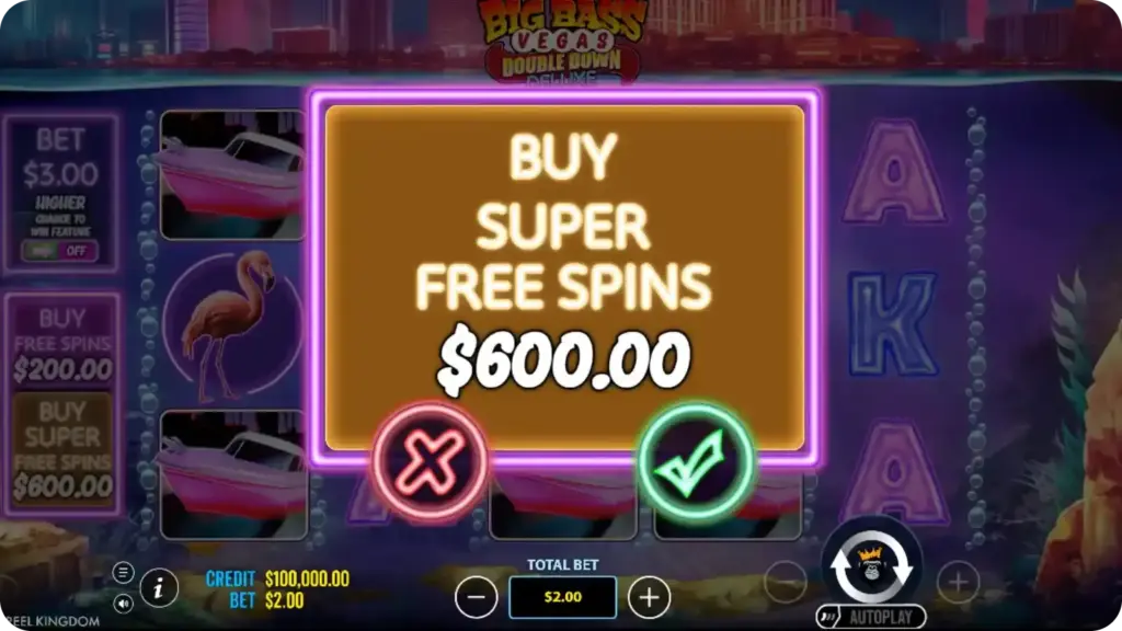 Big Bass Vegas Double Down Deluxe feature buy options