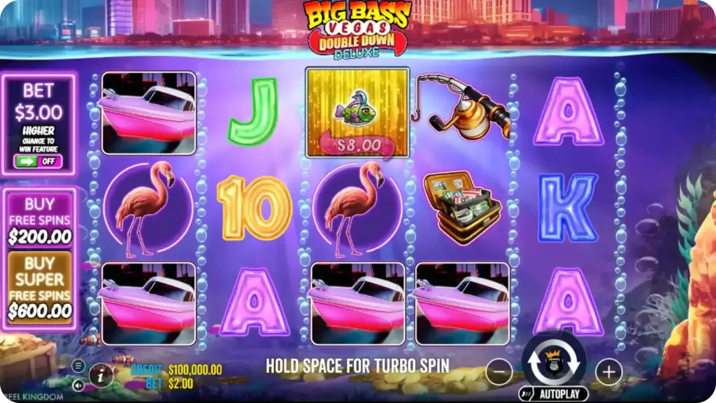 Big Bass Vegas Double Down Deluxe base game screen