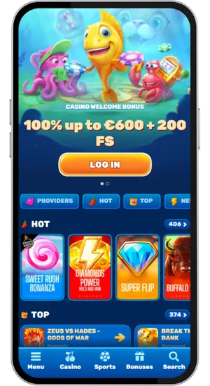 UK-licensed casino homepage showing GBP currency support and Big Bass Vegas Double Down Deluxe in the slot catalogue